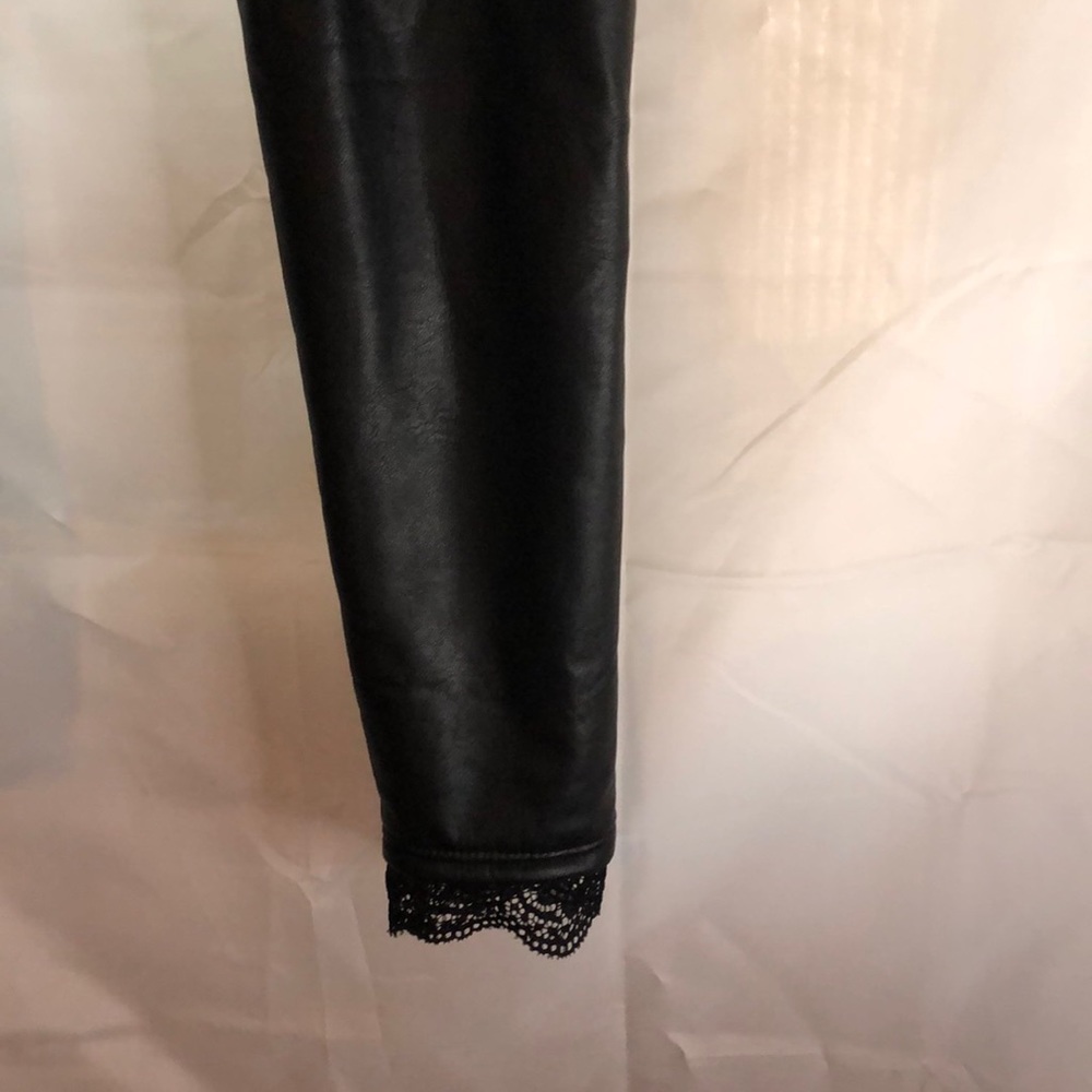 Vegan leather black leggings